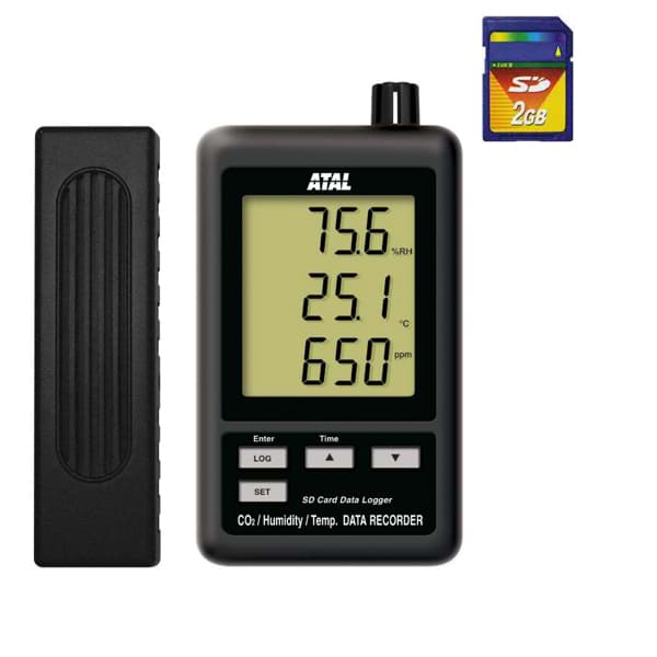 Afbeelding van SD-MCHx383 Portable binnenklimaat datalogger voor CO2, temperatuur en RV